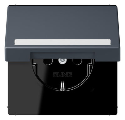 Jung LC1520BFNAKL262 SCHUKO-Steckd.KI m. Klappdeckel m.S