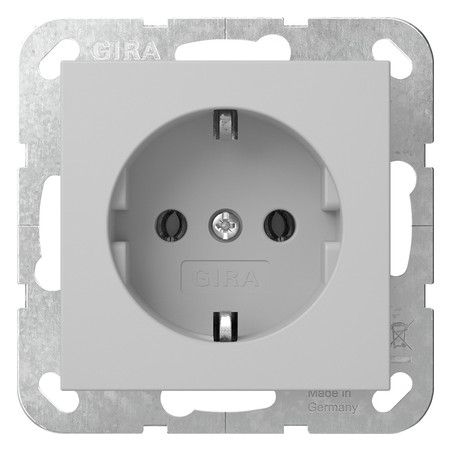 GIRA 4466015 SCHUKO-Steckdose o.Krallen System 55 Grau matt (lackiert)