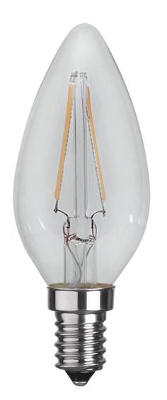 S&H 38325 LED Kerzenform Filament 35x98mm E14 220-240V 2,3W 270Lm 4000K