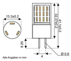 S&H 31397 LED-Röhrenform 45SMD 13,1x41,1mm dimmbar G4 10-30VDC 10-24VAC