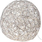 S&H 88956 LED-3D-Kugel Ø 500mm IP44 3,6W warmweiß Edelstahlgeflecht silber