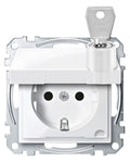 Mert MEG 2315-0319 SCHUKO-Steckdose BRS Klappd. abschl. versch. polarweiß gl.S.M