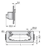 WAGO 831-302 Snap-In-Rahmen, 1-teilig,Rastermaß 7,62mm,lichtgrau