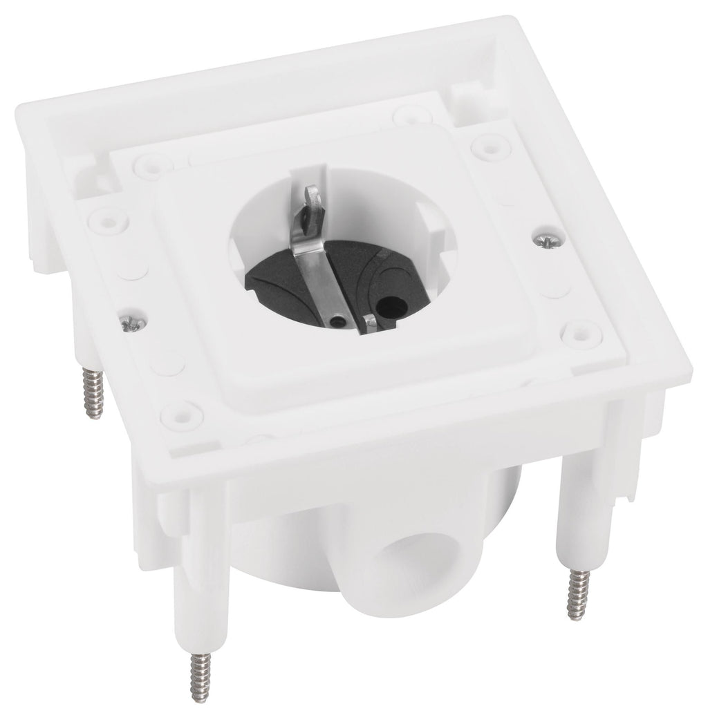 ABL 1471601 Unterteil m.SCHUKO-Steckdose Thermoplast 2xM20 weiß 94x94mm