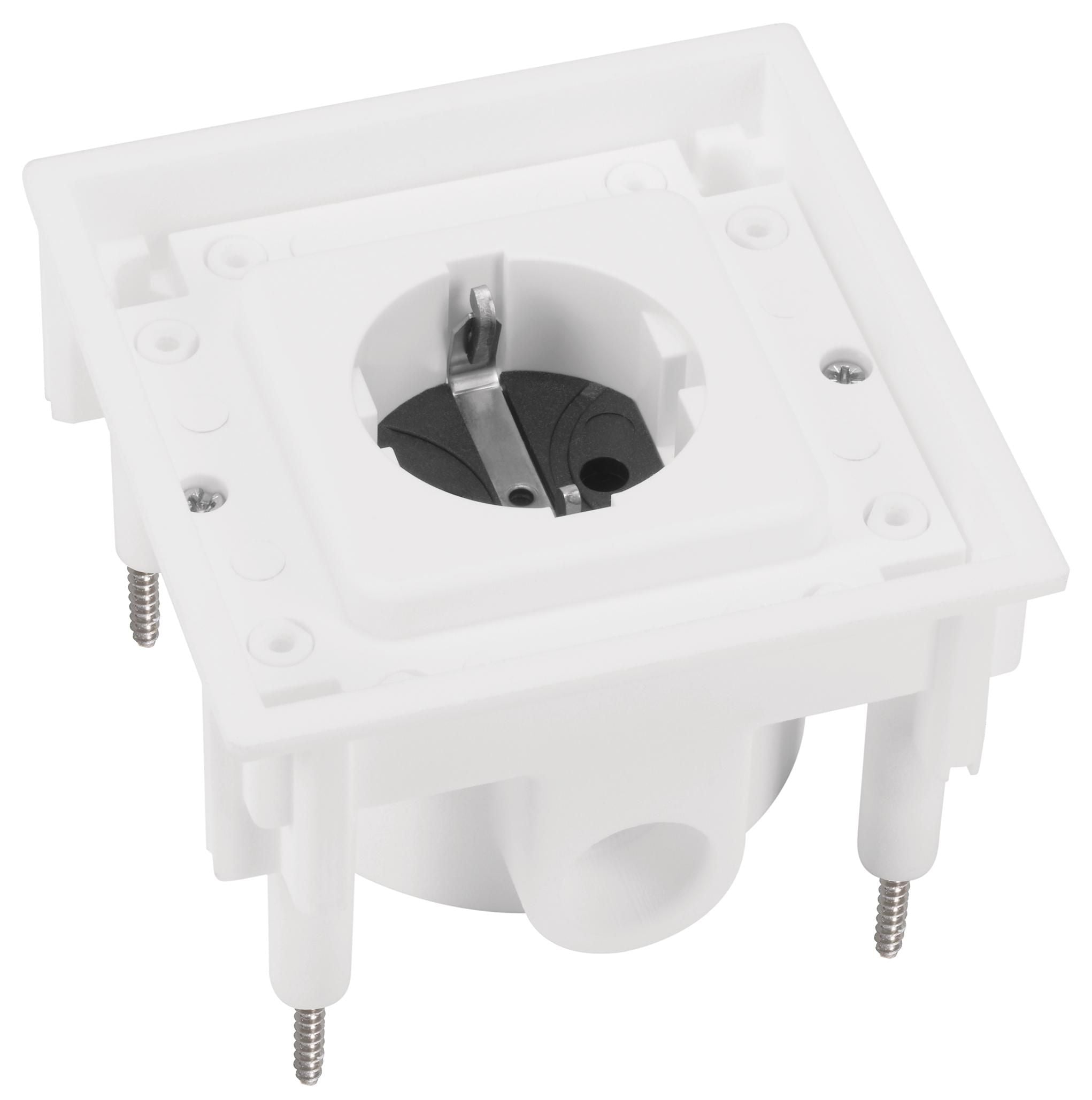 ABL 1471601 Unterteil m.SCHUKO-Steckdose Thermoplast 2xM20 weiß 94x94mm