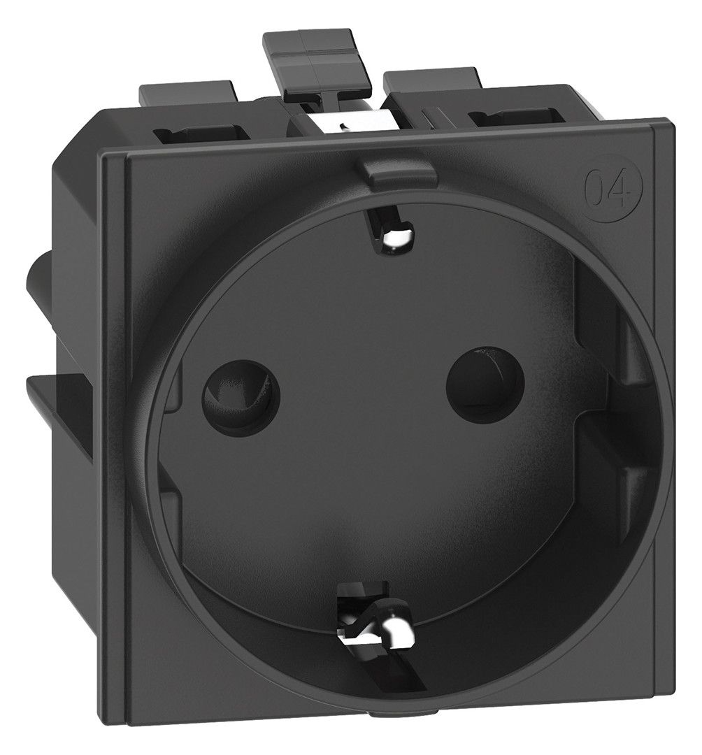 BTicino KG4141A LivingNow Schuko Steckdose m.schraublosem Anschluss Black