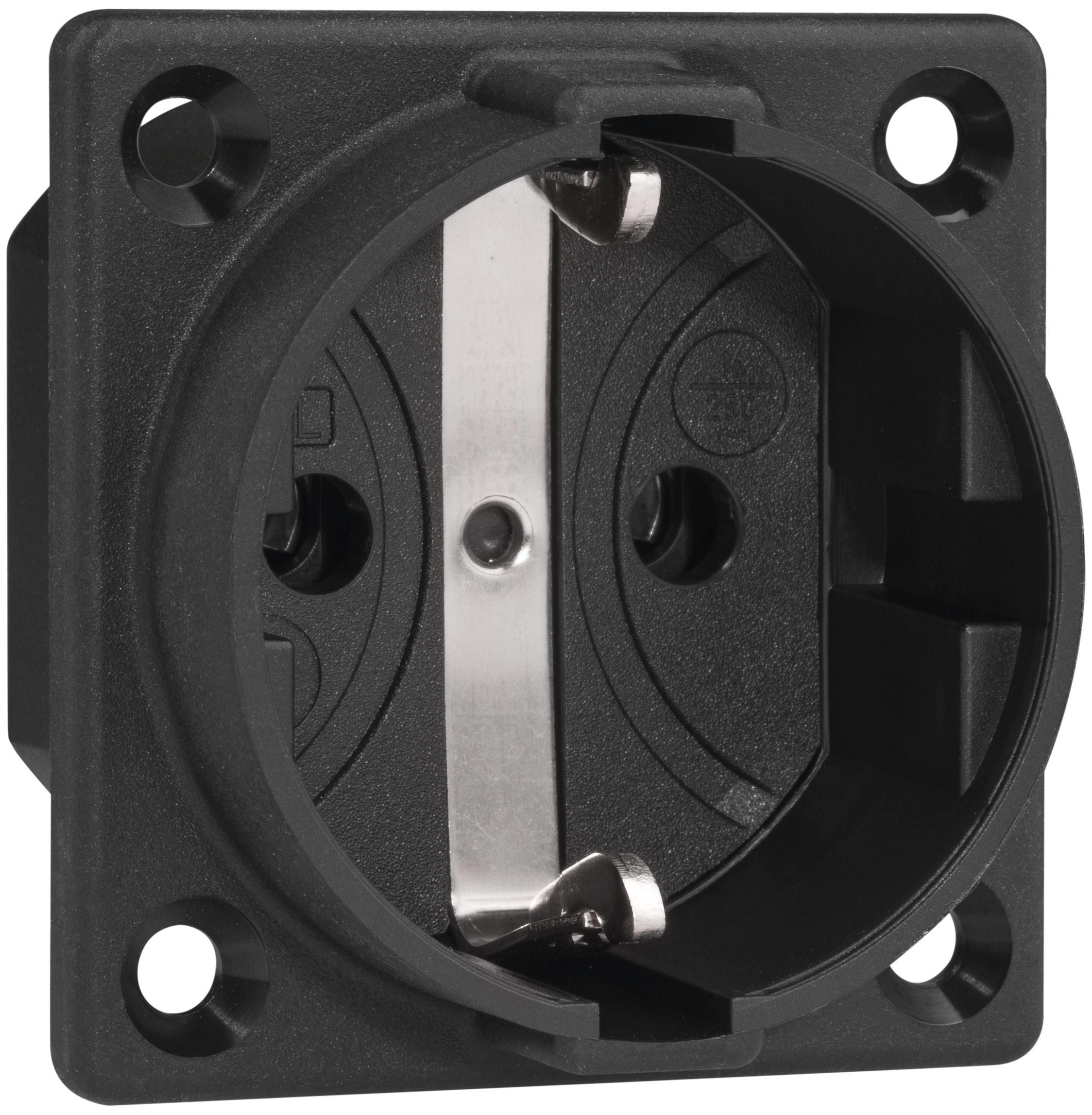 ABL 1661300 SCHUKOClassic Thermoplast Einbausteckdose schwarz