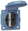 ABL 1661050 SCHUKOClassic Thermoplast Einbausteckdose Klappdeckel IP54 blau