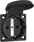 ABL 1661000 SCHUKOClassic Thermoplast Einbausteckdose Klappdeckel IP54 schwarz