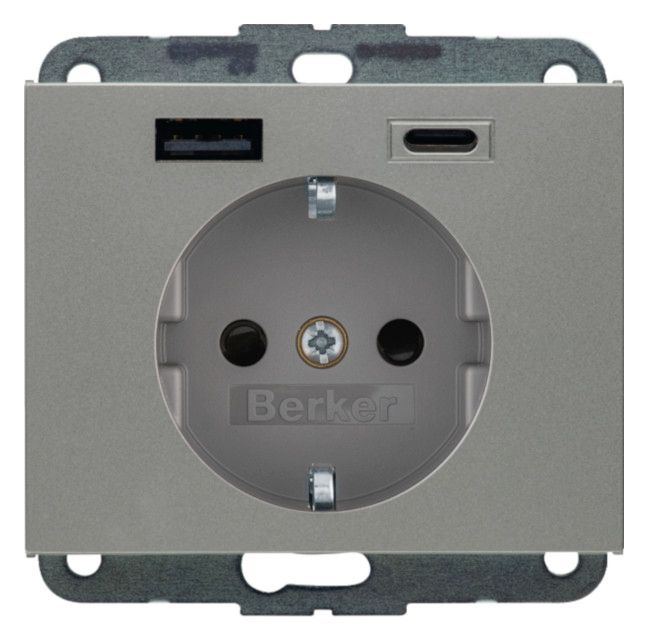 Berker 48147004 Steckdose SCHUKO/USB AC 20W PD Kx edelst