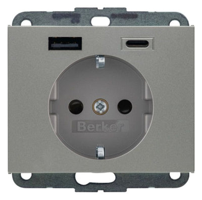 Berker 48147004 Steckdose SCHUKO/USB AC 20W PD Kx edelst