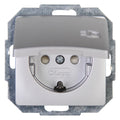 Kopp 920820085 PARIS Schuko Steckdose Klappd.erh.Ber.schutz silber