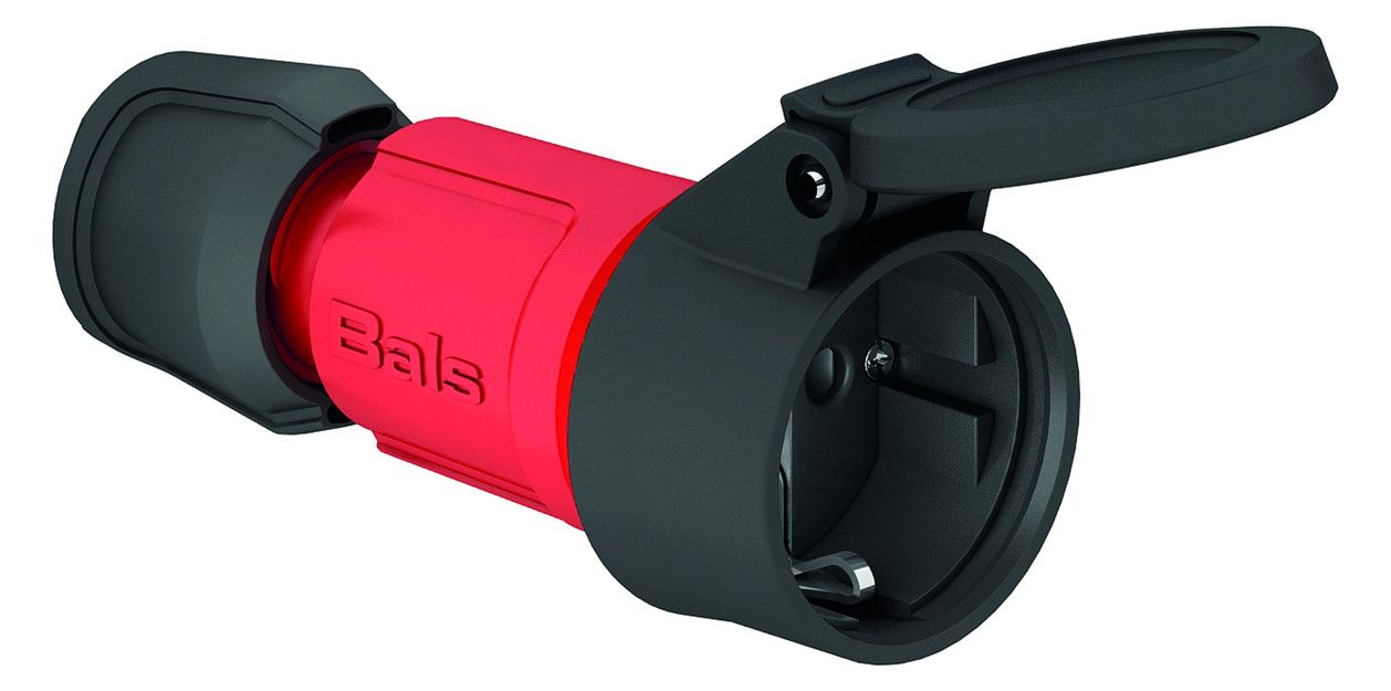 Bals 7489 Schuko-Kupplung 16A 3p IP54 rot