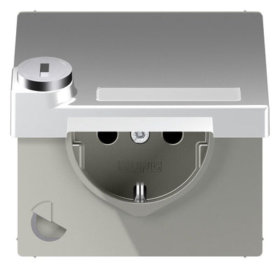 Jung AL 1520 NAKLSL SCHUKO-Steckdose 16A 250V Berührungs.- schutz Klappd.SF