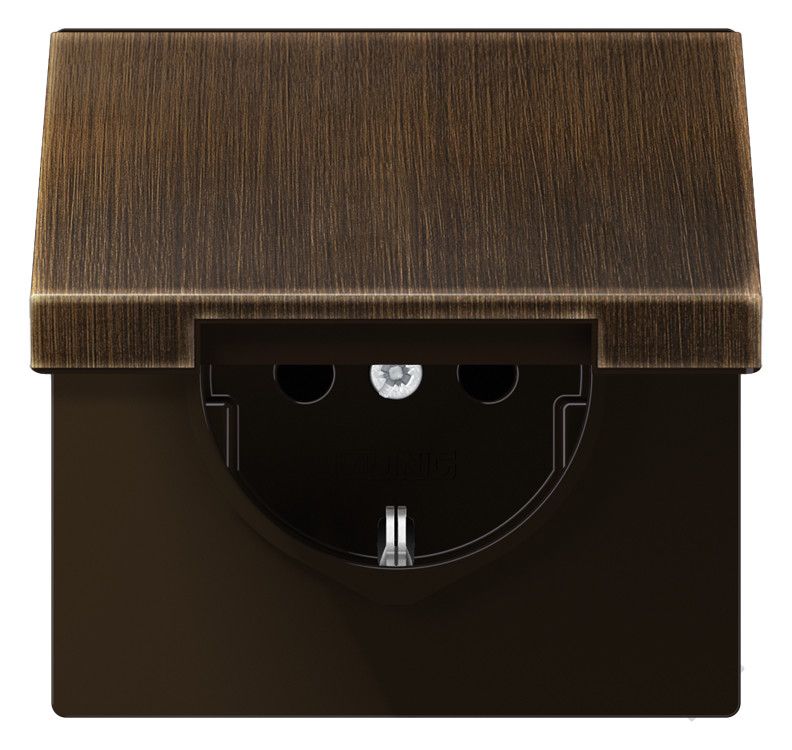 Jung ME1520KIKLAT SCHUKO Steckdose Klappd. erh.Ber.schutz LS Messing antik