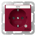 GIRA 4452108 SCHUKO-Steckdose Kontroll Grün+BSF WSV System 55 Rot glänzend
