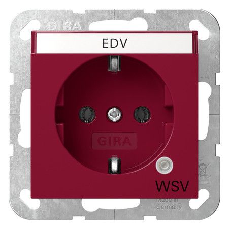 GIRA 4452108 SCHUKO-Steckdose Kontroll Grün+BSF WSV System 55 Rot glänzend