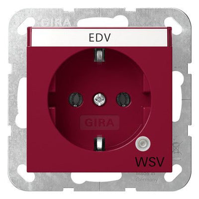 GIRA 4452108 SCHUKO-Steckdose Kontroll Grün+BSF WSV System 55 Rot glänzend