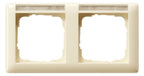 GIRA 109201 Abdeckrahmen 2fach waager. BSF Standard 55 Cremeweiß glänzend
