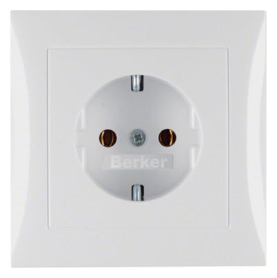 Berker 47428989 Steckdose SCHUKO m.Abdeckplatte S.1 polarweiß glänzend