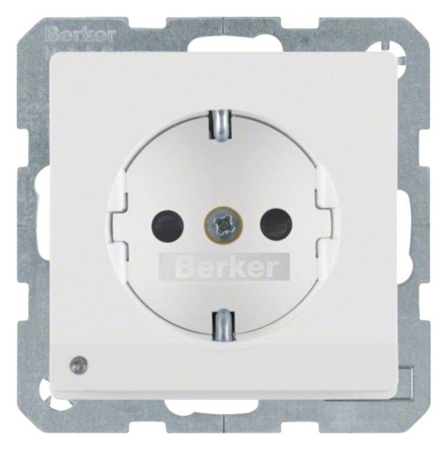 Berker 41096089 Steckdose SCHUKO+LED Q.1/Q.3 polarweiß samt
