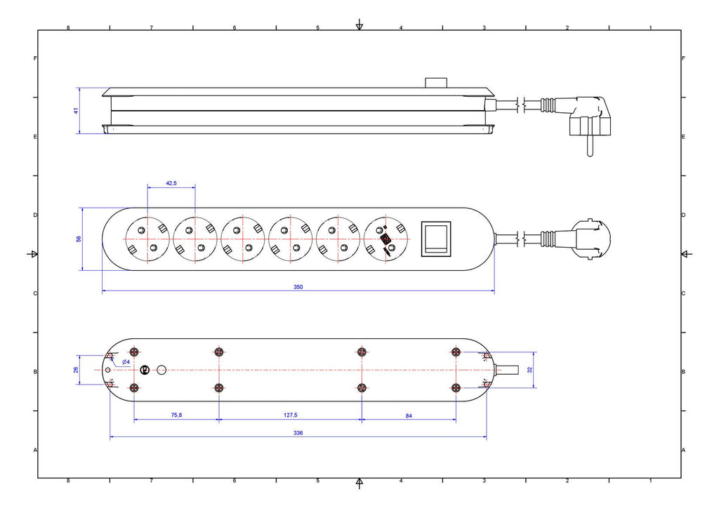 Bachmann 388.271 Tischsteckdose 3xSchuko weiß Strom 3m Schuko