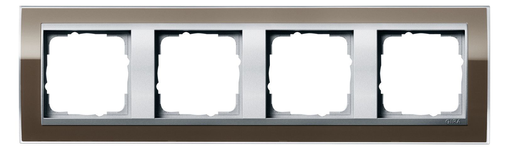 GIRA 0214766 Abdeckrahmen 4fach Zwischen rahmen F/Alu Event Klar Braun