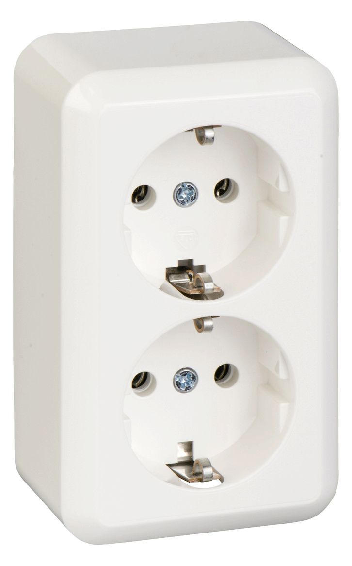 Elso 395404 Steckdose 2-fach 16A CONTURA Schraubklemme reinweiß