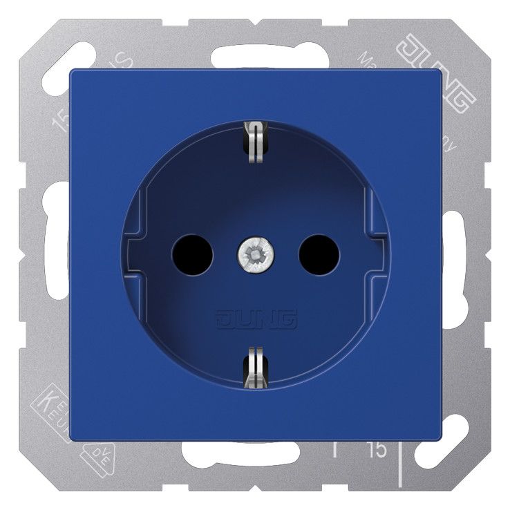 Jung A1520BFBL SCHUKO Steckdose bruchsicher Serie A/AS blau
