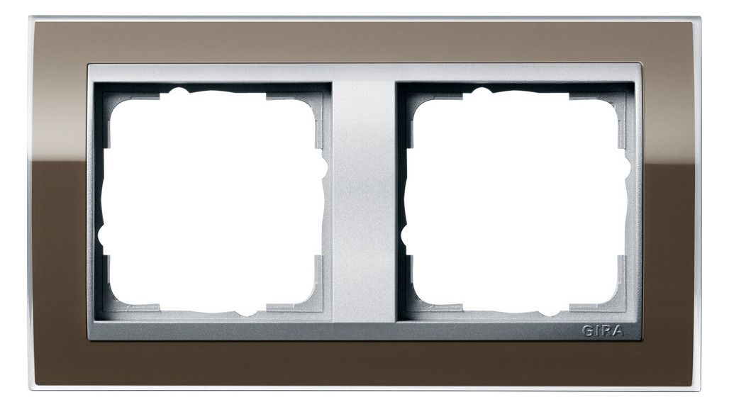 GIRA 0212766 Abdeckrahmen 2fach Zwischen rahmen F/Alu Event Klar Braun