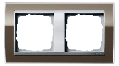 GIRA 0212766 Abdeckrahmen 2fach Zwischen rahmen F/Alu Event Klar Braun