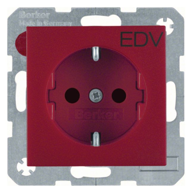 Berker 47231922 Steckdose SCHUKO S.1 rot matt EDV