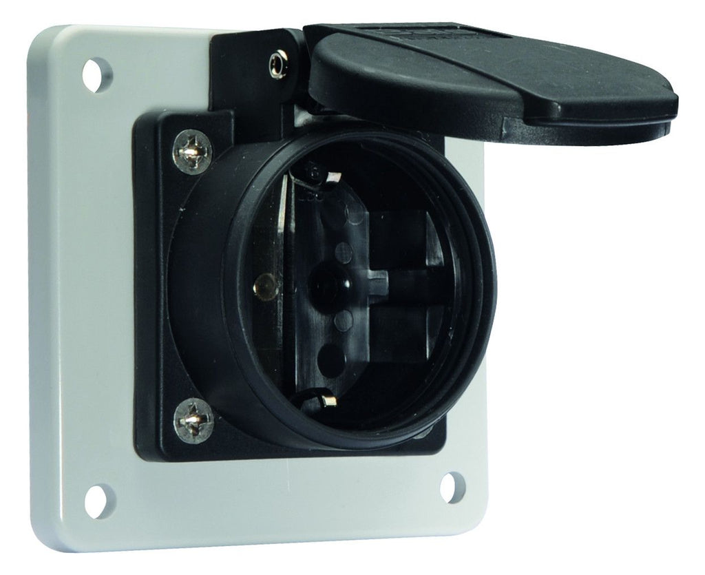 Bals 71113 Schuko-Anbausteckdose 16A 3p IP54 schwarz ortsveränderlich