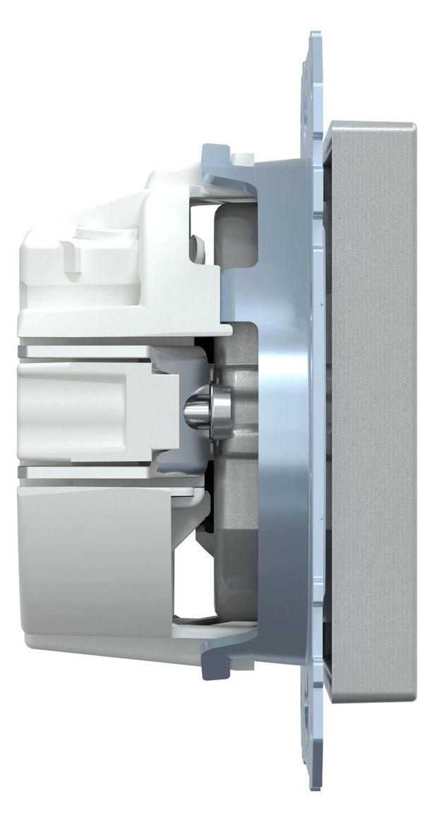 Mert MEG 2352-0460 SCHUKO-Steckdose+Kz Waschmaschine BRS StK aluminium System M