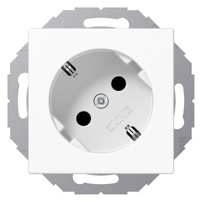 Jung A520-45NWW SCHUKO Steckdose 45° o.Kralle Serie A/AS alpinweiß