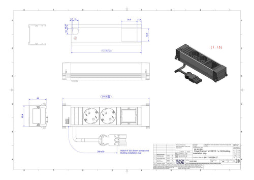 Bachmann 916.000 POWER FRAME 2xSchuko 1xABD