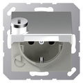 Jung A1520BFKLSLAL SCHUKO Steckdose Klappdeckel Schloss Serie A aluminium