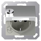 Jung A1520BFKLSLAL SCHUKO Steckdose Klappdeckel Schloss Serie A aluminium