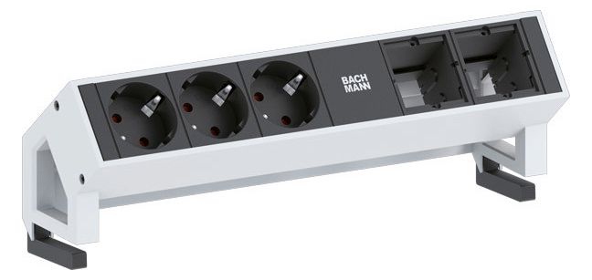 Bachmann 902.201 DESK2 3xSchuko 2xABD Strom 0,2m GST18 RAL9010