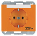 Berker 47397114 Steckdose SCHUKO m.B-feld+Aufdruck K.1/K.5 orange glänz.