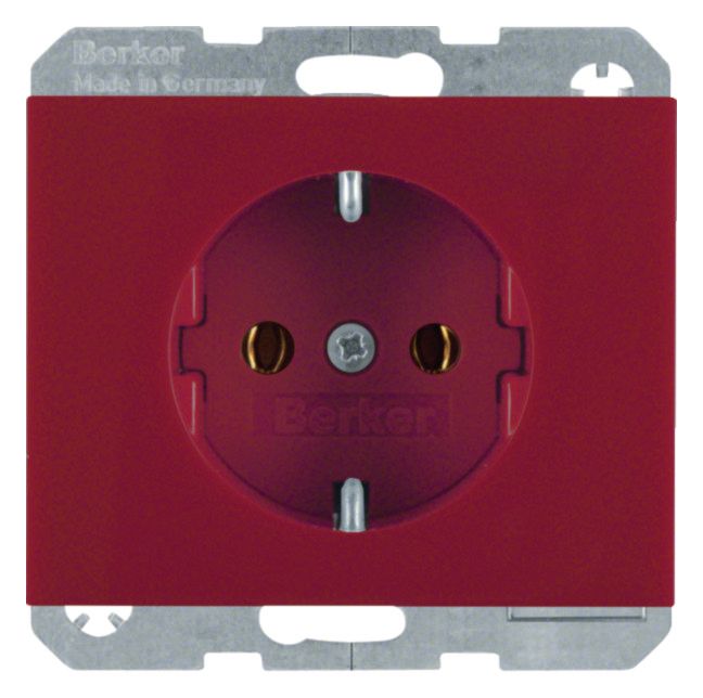 Berker 47157015 Steckdose SCHUKO K.1/K.5 rot glänzend