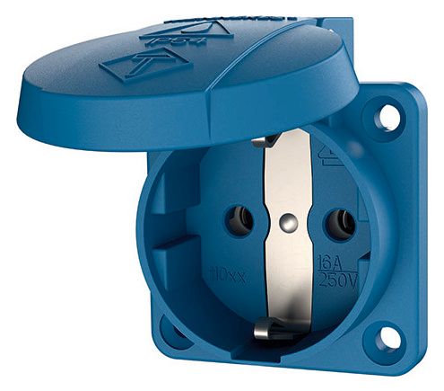 Mennekes 11031 Anbaudose SCHUKO blau 16A 2p+PE 230V IP54 m.Klappd. Einf.unten