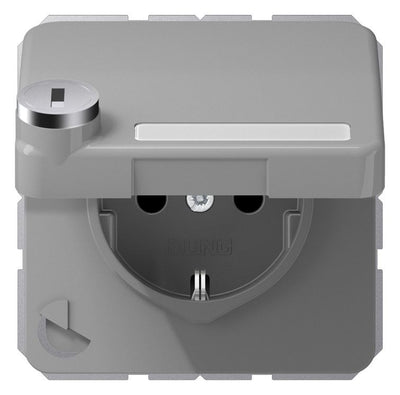 Jung CD 1520 NAKLSL GR SCHUKO-Steckdose 16A 250V Berührungs.- schutz Klappd.SF