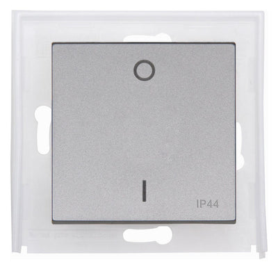 Kopp 493747004 HK07 IP44 Flächenwippe o. Linse Beschriftung 0 u.I stahl