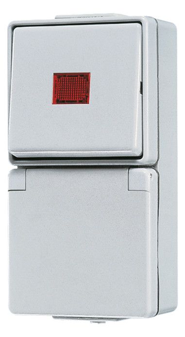Jung 676KOW AP/WG SCHUKO Steckdose m.Wipp-Ko-Aus-Wechselschalter WG600