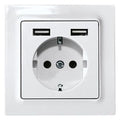 Eltako DSS55E+2xUSBA-wg SCHUKO-Steckdose E-Design55 reinweiß glänzend 30055896