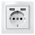 Eltako DSS55E+2xUSBA-wg SCHUKO-Steckdose E-Design55 reinweiß glänzend 30055896