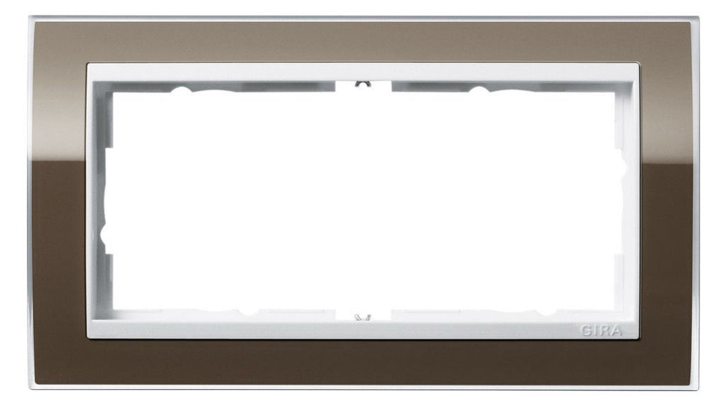 GIRA 1002763 Abdeckrahmen 2f o.Mittelst. Zwischenrahmen RW gl. Event Klar Braun