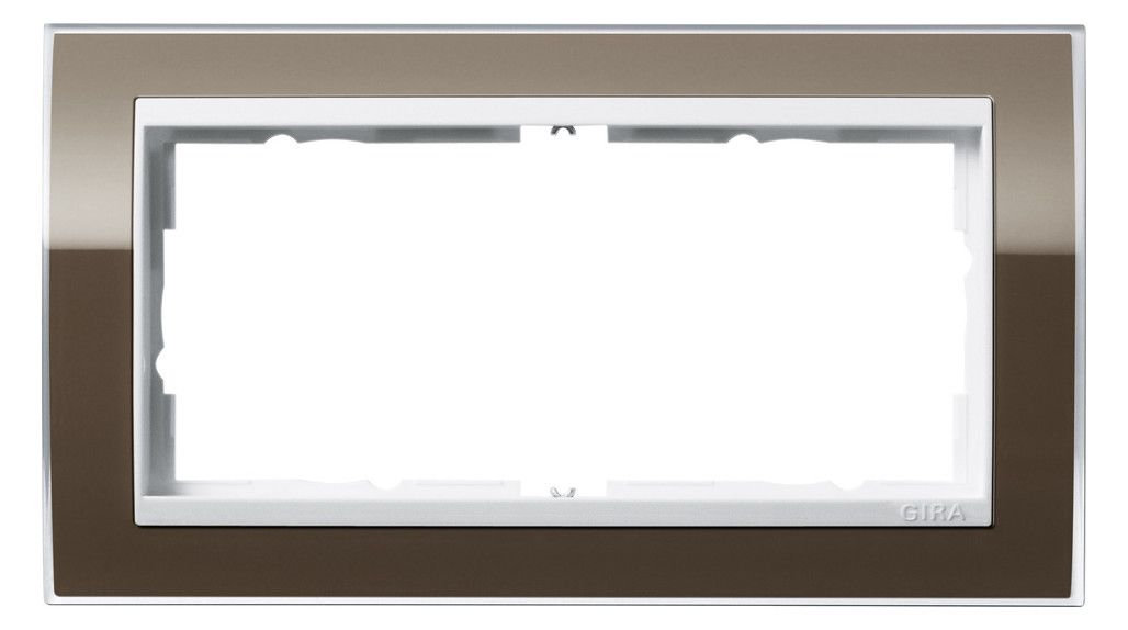 GIRA 1002763 Abdeckrahmen 2f o.Mittelst. Zwischenrahmen RW gl. Event Klar Braun
