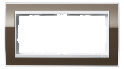 GIRA 1002763 Abdeckrahmen 2f o.Mittelst. Zwischenrahmen RW gl. Event Klar Braun